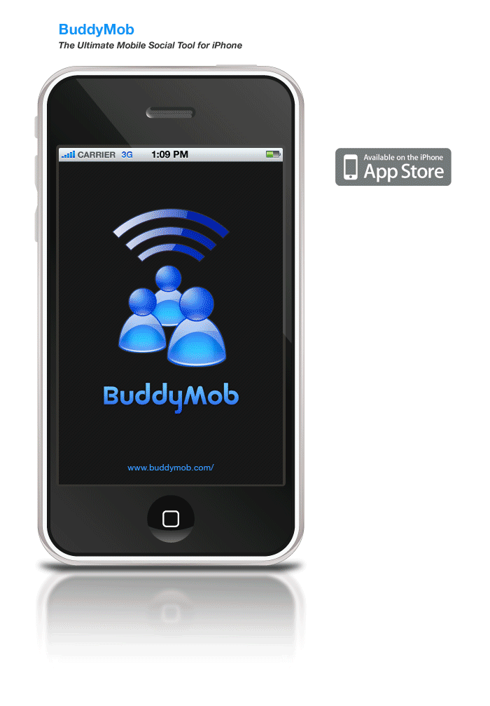 Présentation de BuddyMob iPhone - Interface design by Romain Humbert